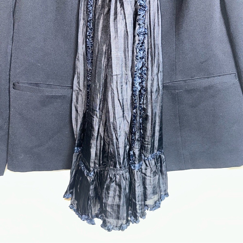 VTG Anya Hindmarch 10 Black Wool Ruffle Tassel Button Up Victorian Style Jacket - Picture 6 of 13